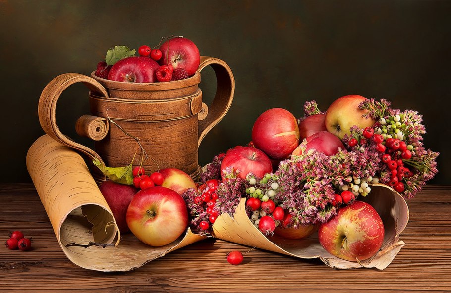 «Натюрморт яблоки и гранаты» (1871) Гюстав