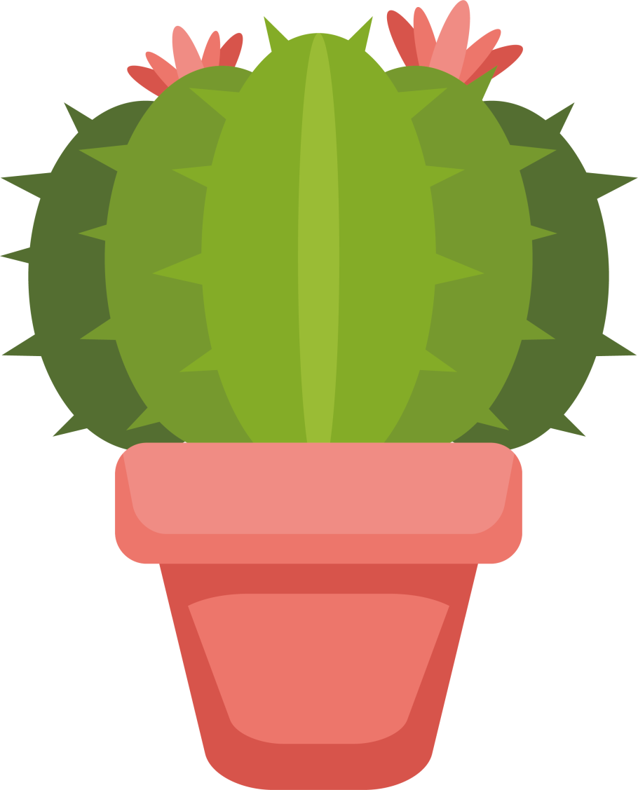 Кактус в горшке на прозрачном фоне