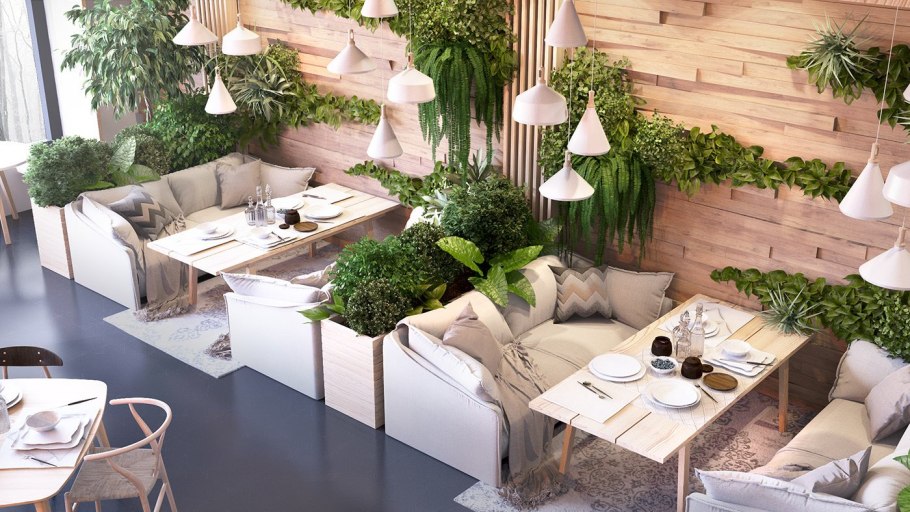 Кафе с зеленью