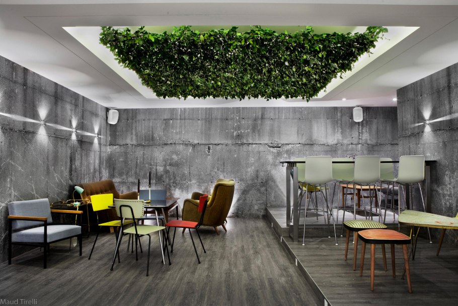 Зелень в интерьере кафе