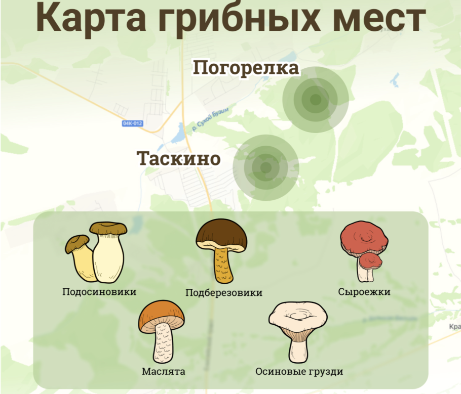 Грибная карта Красноярска