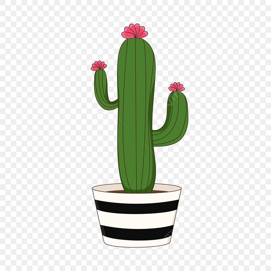 Кактус в горшке вектор