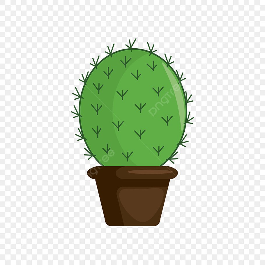 Нарисовать Кактус в горшке