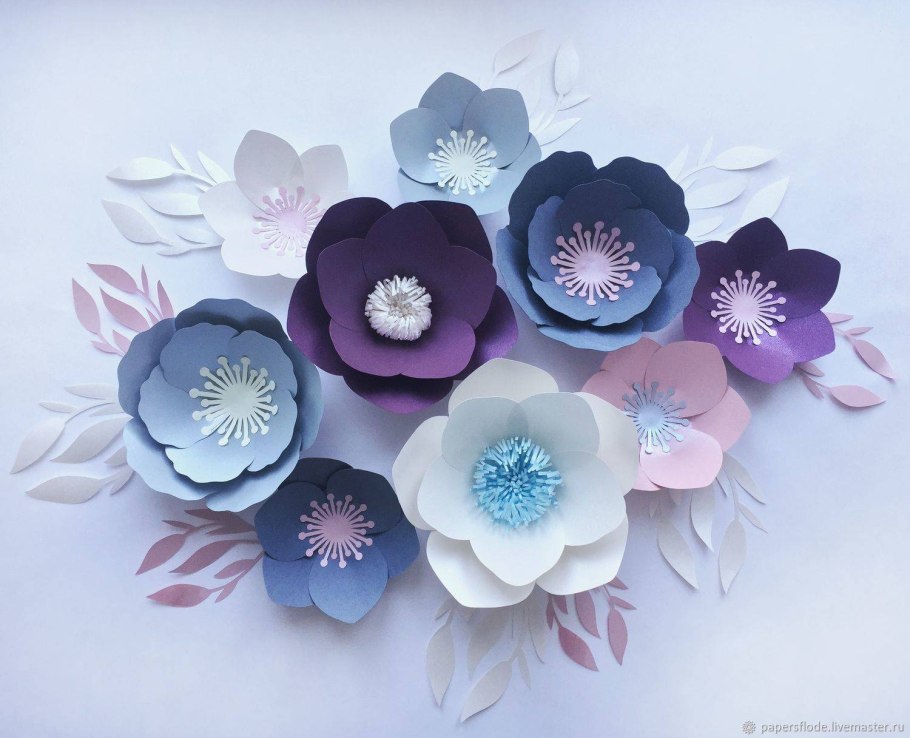 Объемные цветы из бумаги
