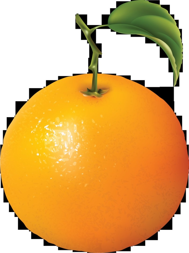 Апельсин на белом фоне