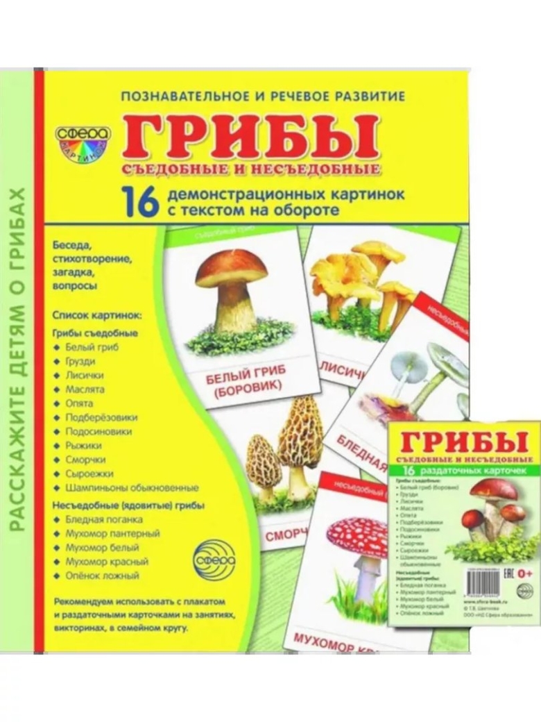 Карточки грибов с названиями съедобные и несъедобные