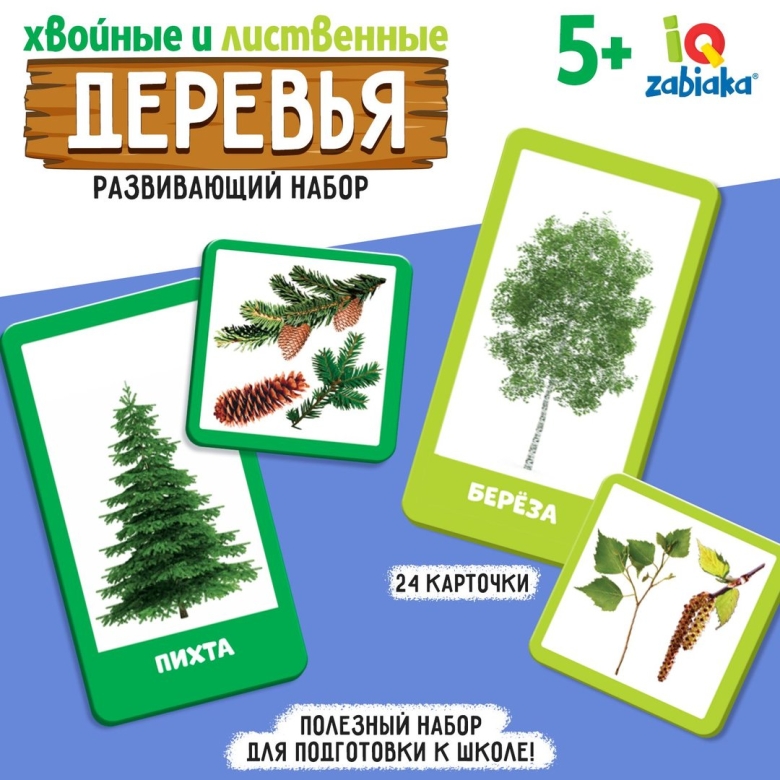 Развивающие карточки деревья