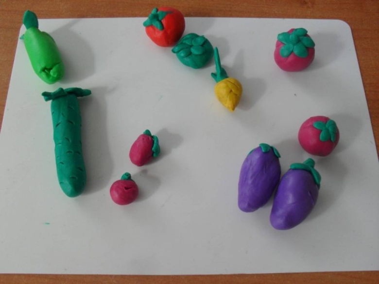 Лепка овощи старшая группа