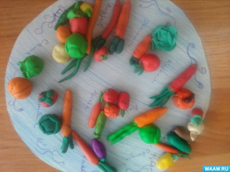 Лепка овощи в подготовительной группе