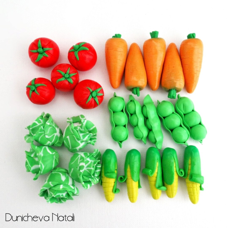 Овощи из полимерной глины