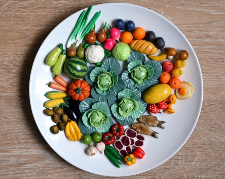 Полимерная глина овощи и фрукты