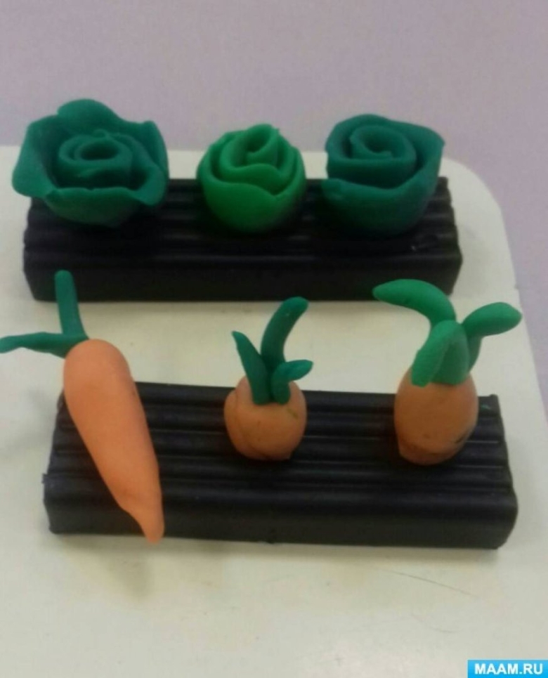 Овощи из пластилина для детей