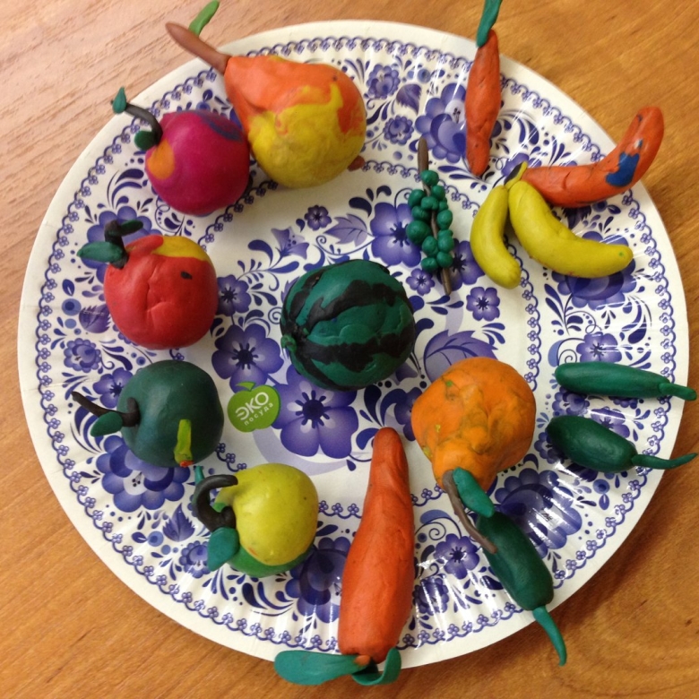 Лепка овощей и фруктов
