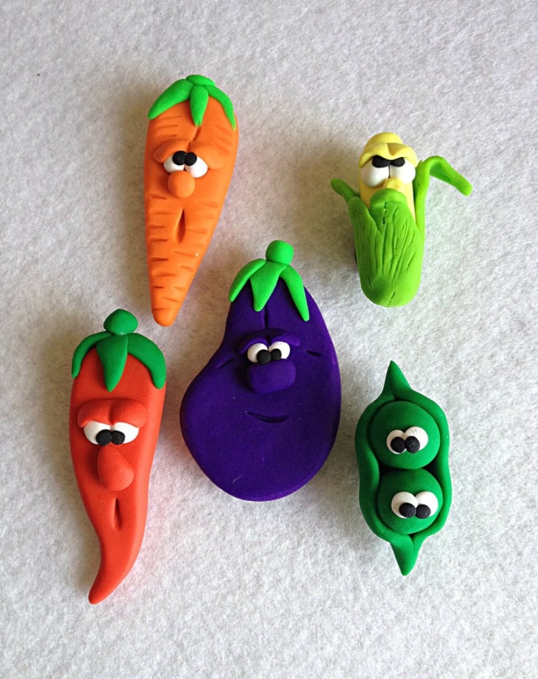 Овощи и фрукты из воздушного пластилина