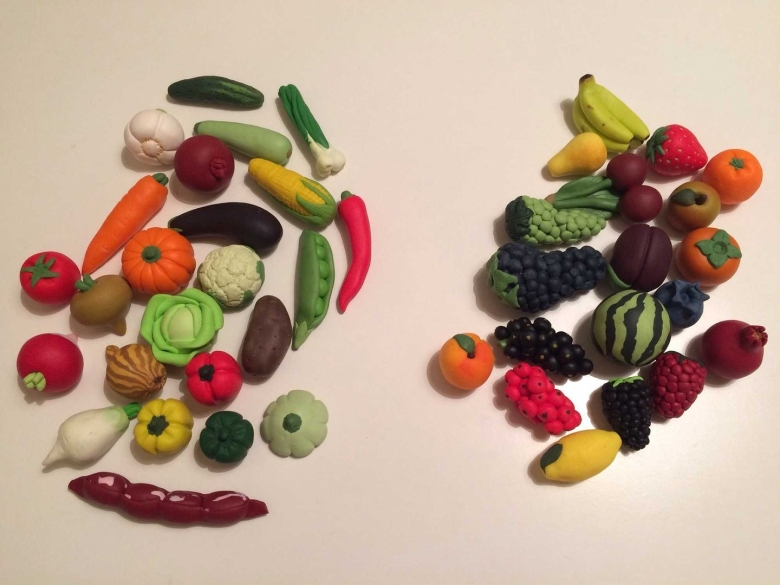 Лепка из пластилина овощи и фрукты