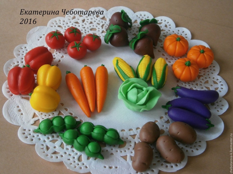 Наборы овощей из полимерной глины