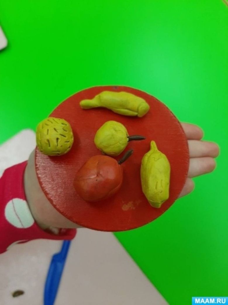 Лепка овощи и фрукты в средней группе