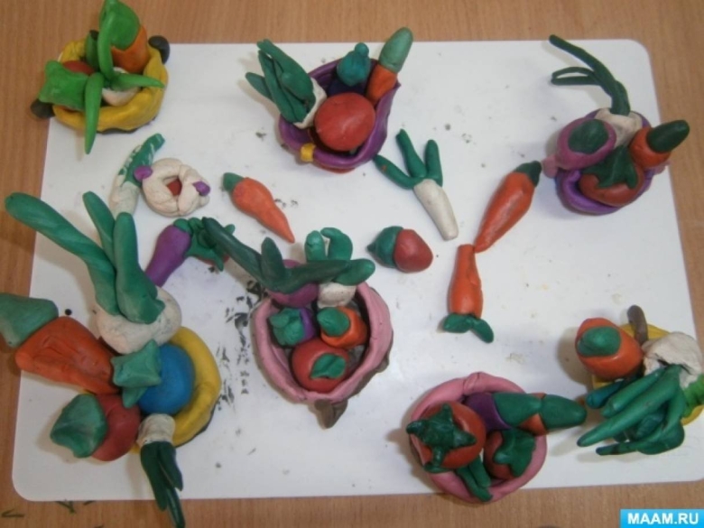 Лепка овощи подготовительная группа