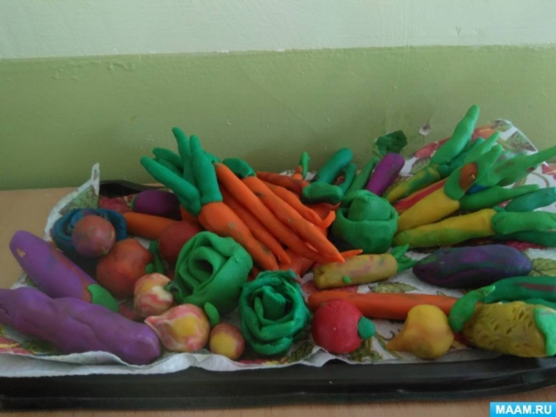 Лепка овощи старшая группа