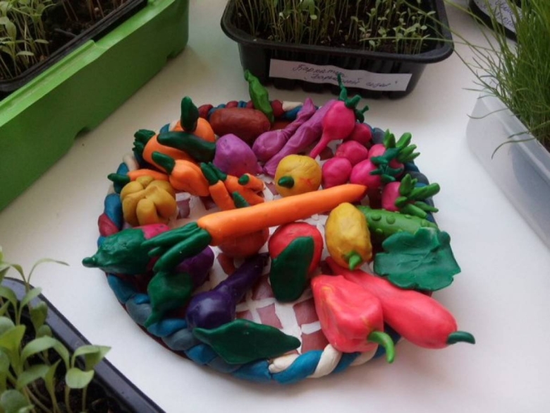 Лепка овощи старшая группа