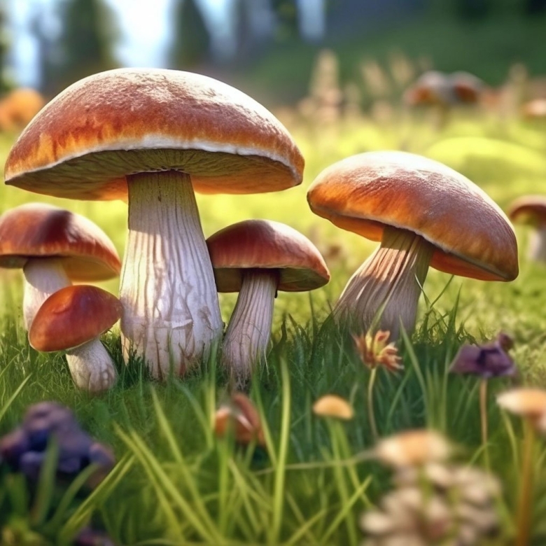 Грибы на поляне