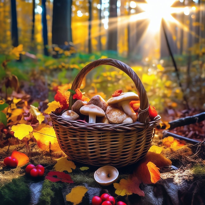 Корзина с грибами