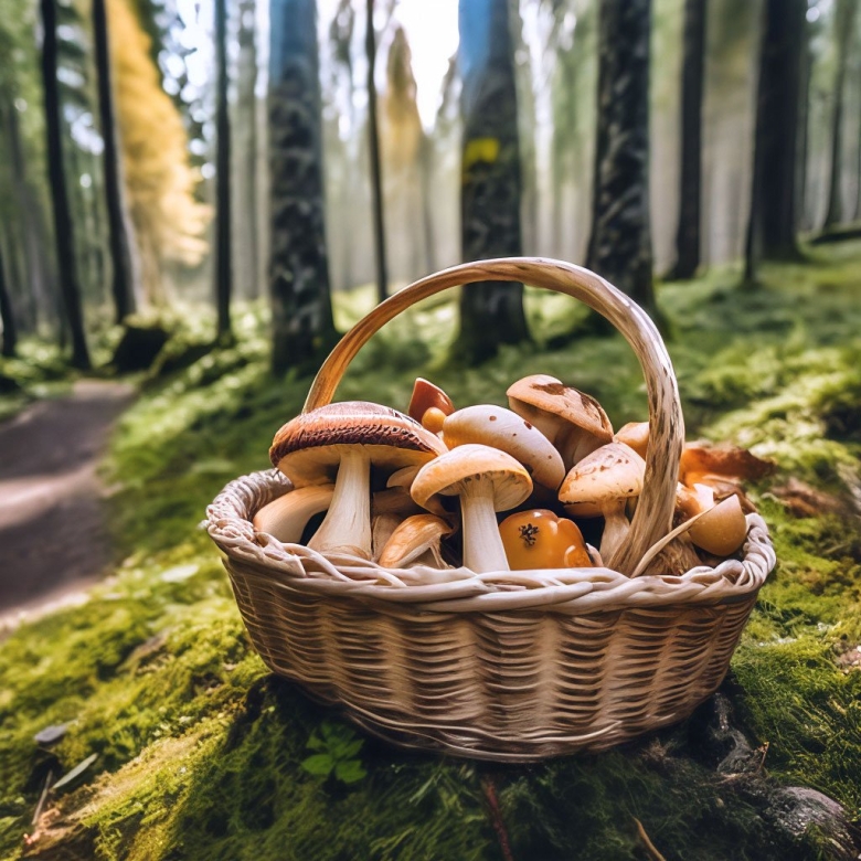 Корзинка с грибами