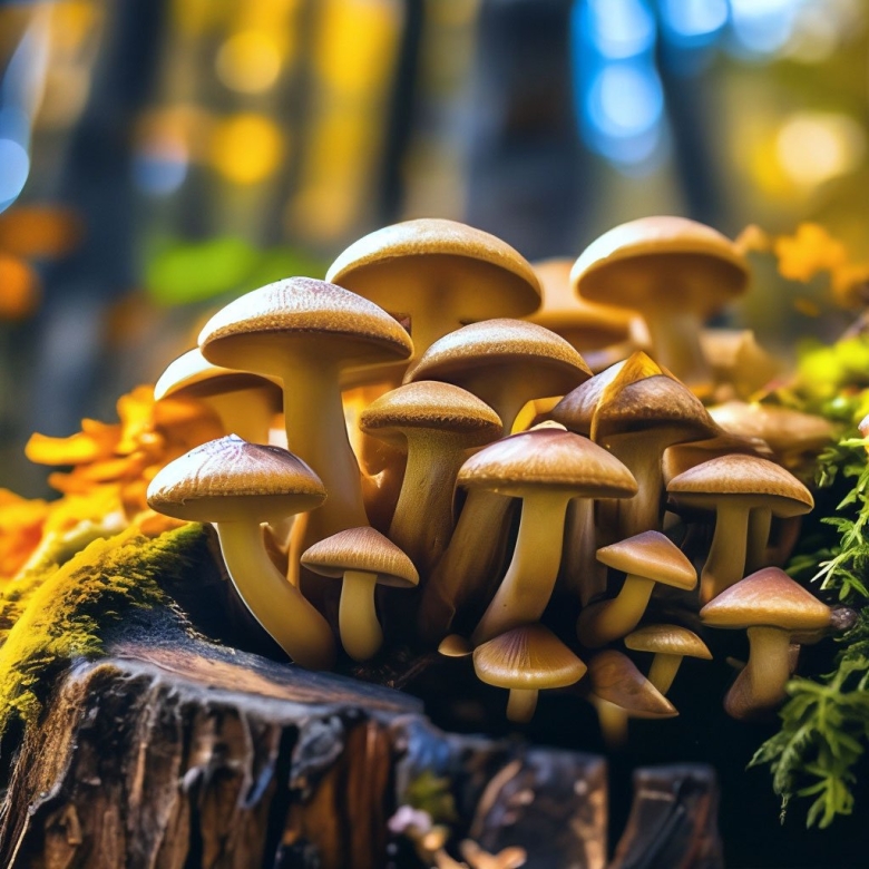 Опята на пне