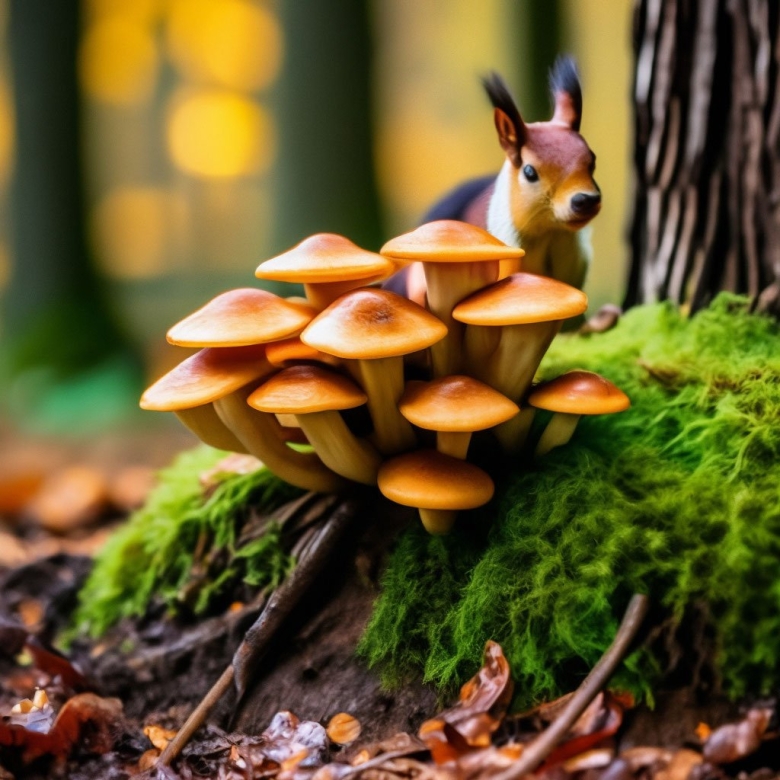 Опята на пеньке