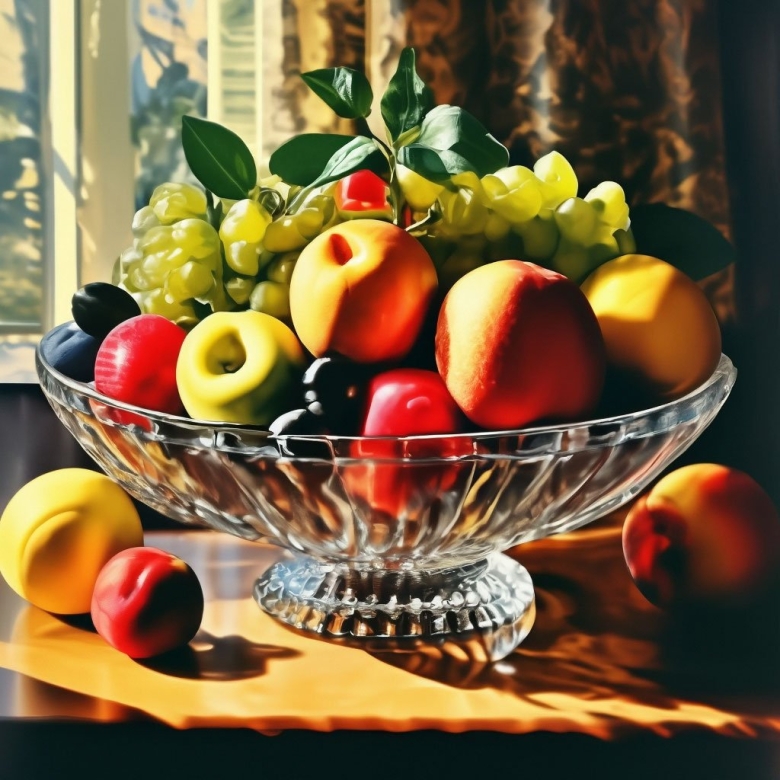 Натюрморт фрукты в вазе