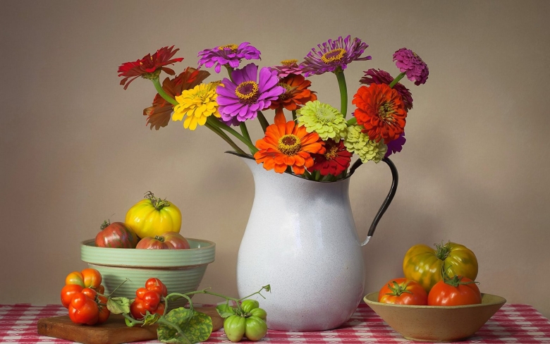 Натюрморт ваза с цветами