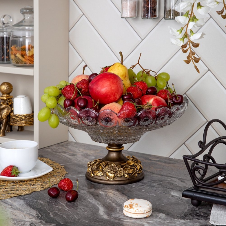 Конфетница стеклянная круглая