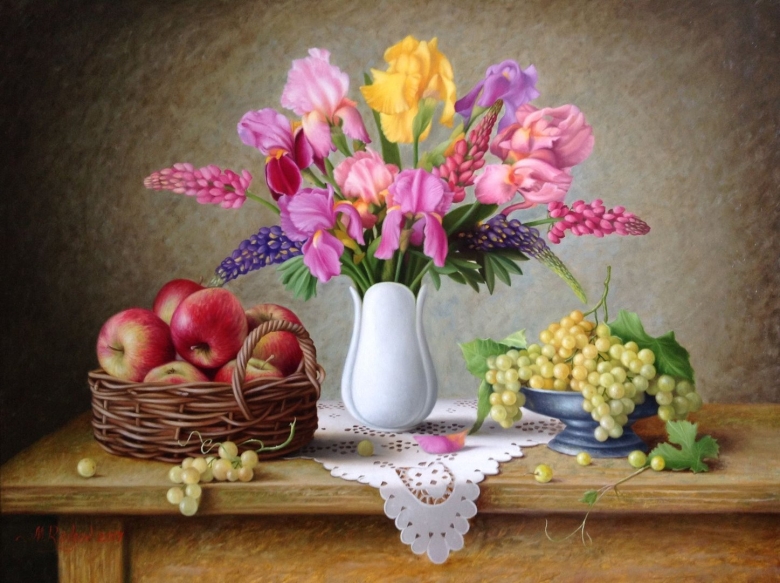 Художник Ровшан Мамедов натюрморт с цветами