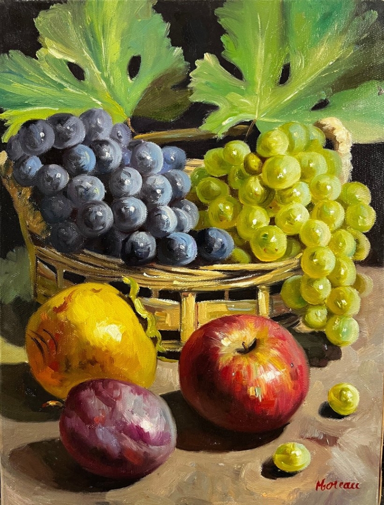 Натюрморт с фруктами маслом на холсте знаменитых художников