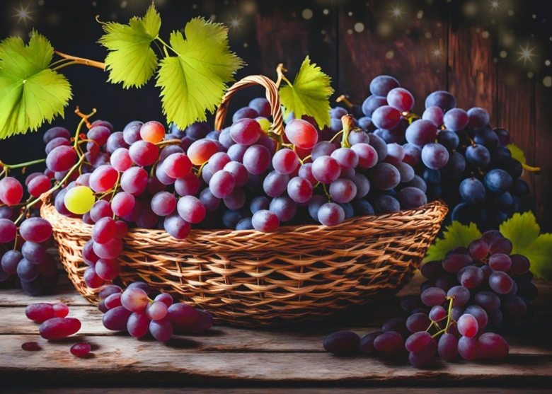 Корзина с виноградом