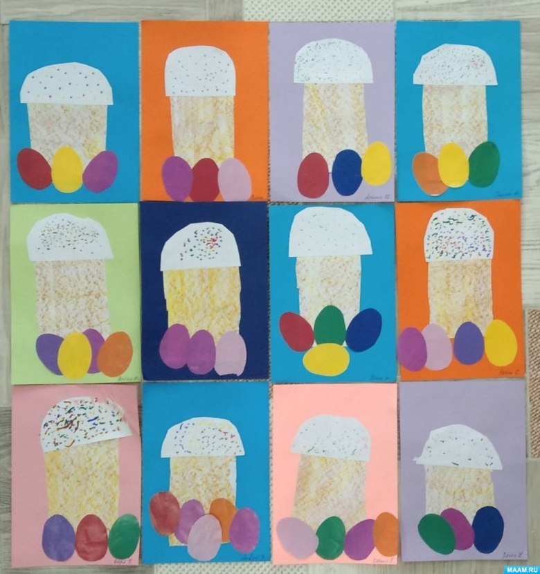 Аппликация пасхальный кулич