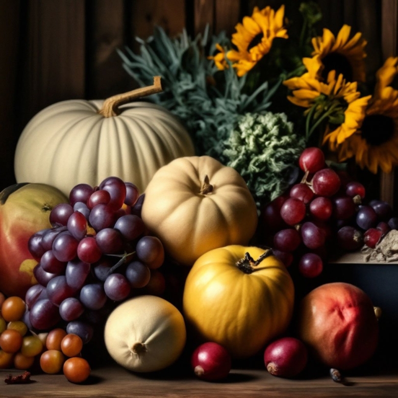 Осенние фрукты и овощи