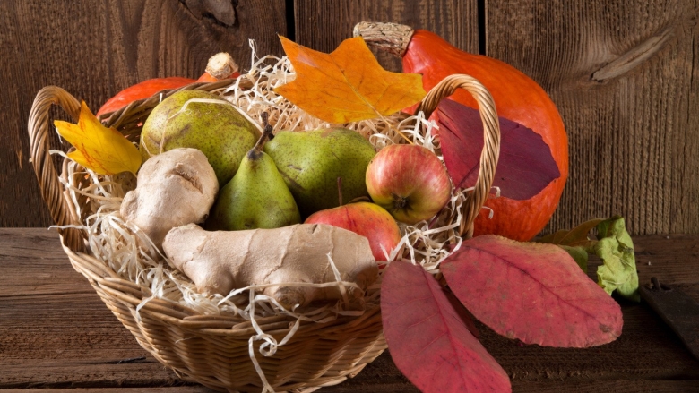 Осенние овощи и фрукты