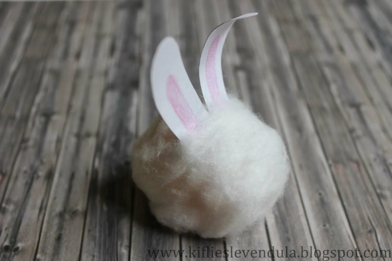 Поделка заяц из ваты