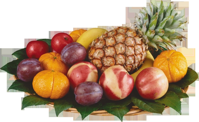 Фрукты на прозрачном фоне