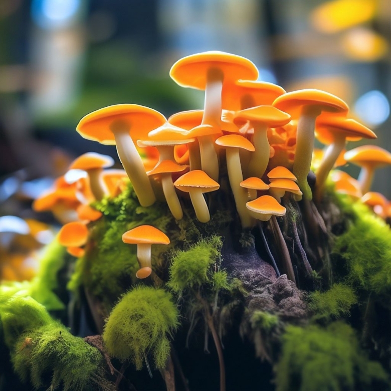 Оранжевые грибы