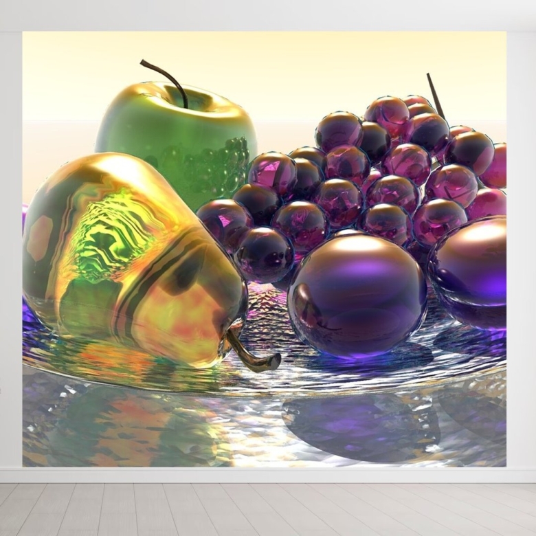 Стеклянные фрукты и овощи