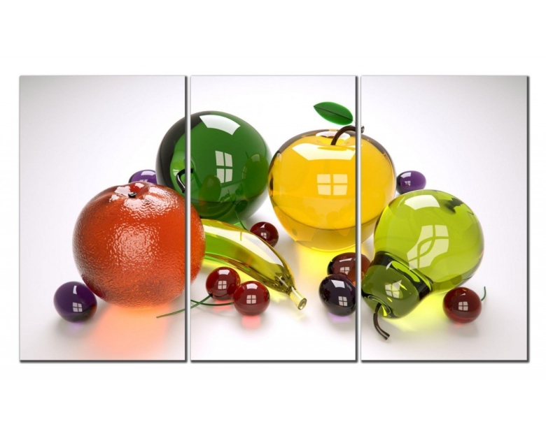 Стеклянные фрукты и овощи