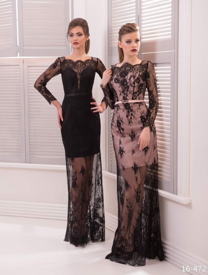 Платье вечернее гипюровое