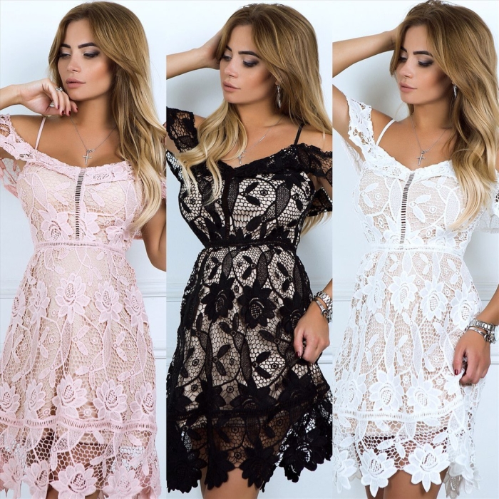 Платье из гипюра