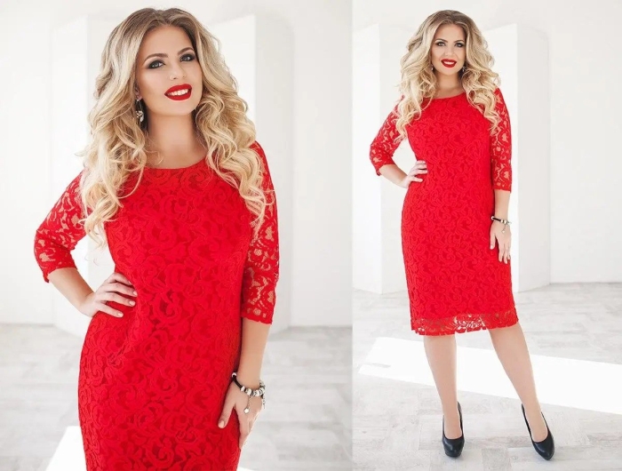 Платье гипюровое больших размеров