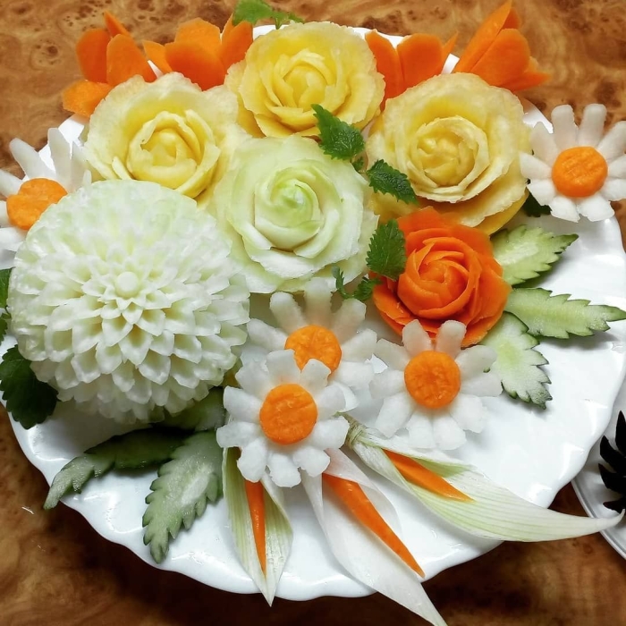 Цветы из овощей для украшения