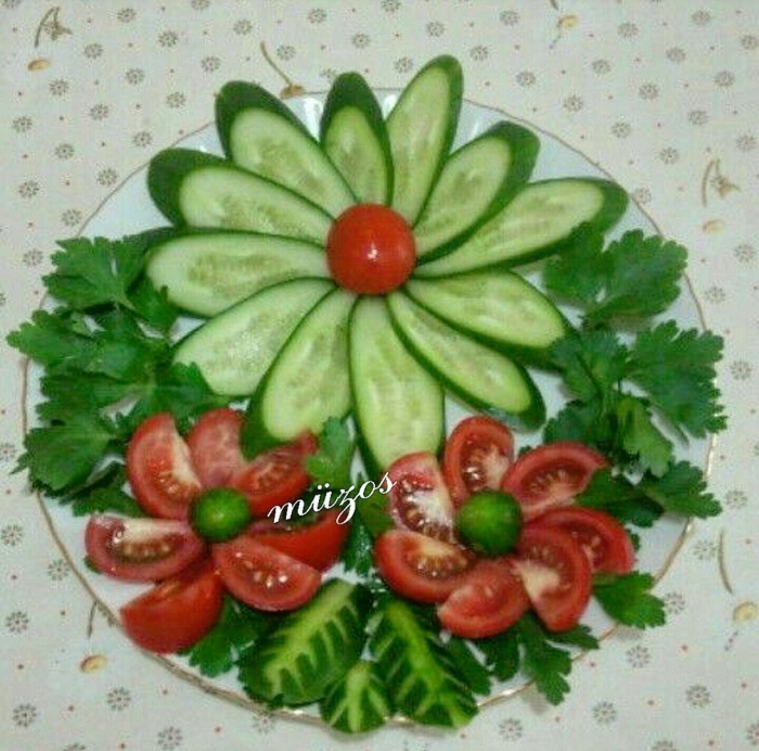 Красивая нарезка овощей на стол