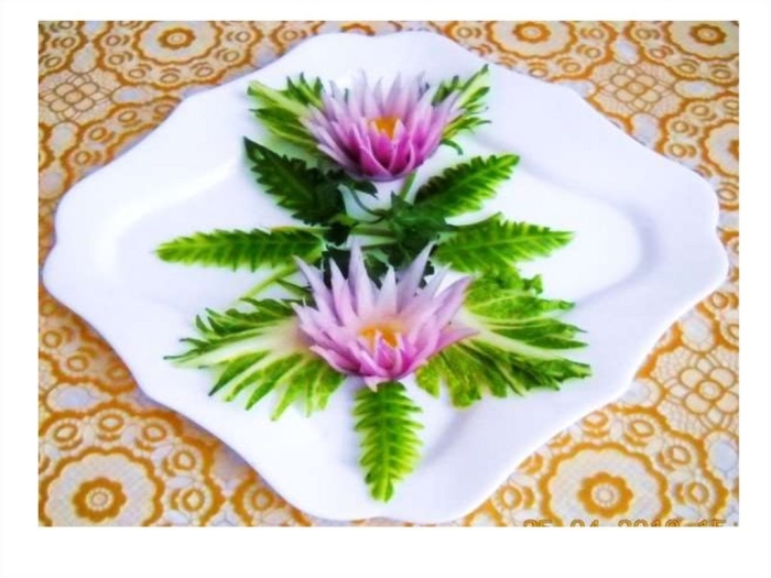 Карвинг цветы из овощей