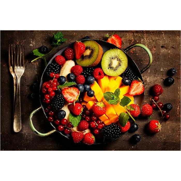 Картины из фруктов на тарелке